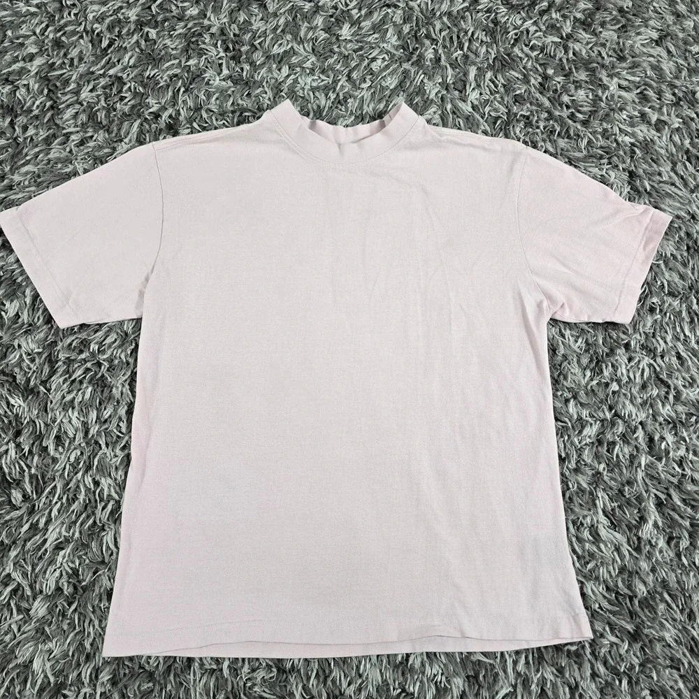 GSTR Mens Relaxed Boxy Fit T-Shirt Light Pink Short Sleeve Cotton Large 3472